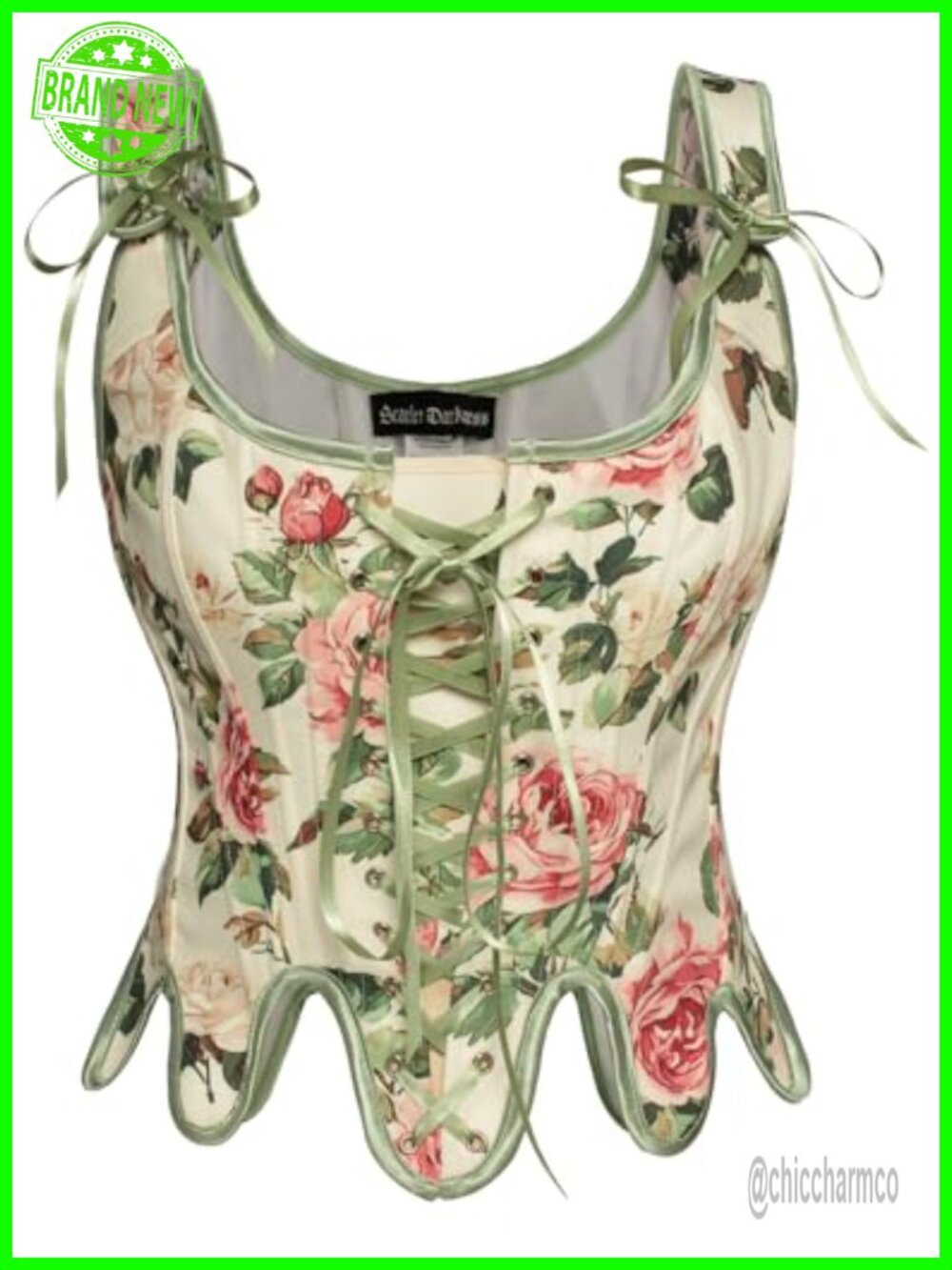 Floral Renaissance Bustier Corset Top Victorian Bodice